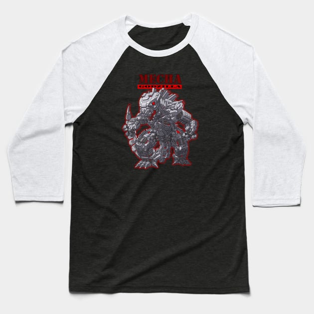 Mechagodzilla Baseball T-Shirt by THEVARIO